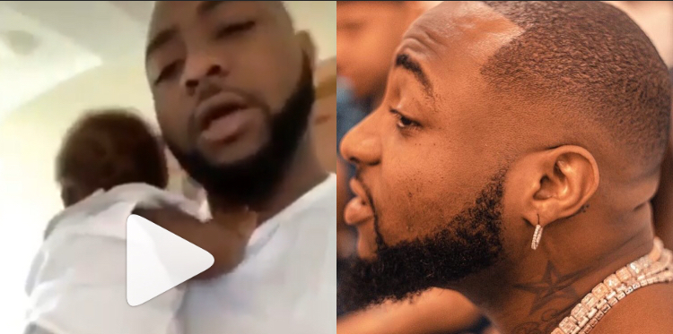 Davido shares video of Ifeanyi enjoying the atmosphere of Nigeria