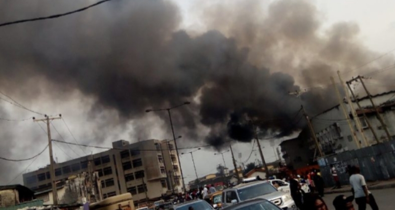 Image result for Breaking: Fire guts shopping mall at Balogun market