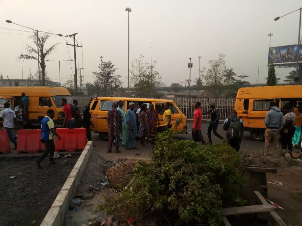 Just In: Commercial bus drivers protest over Police, LASTMA extortion 