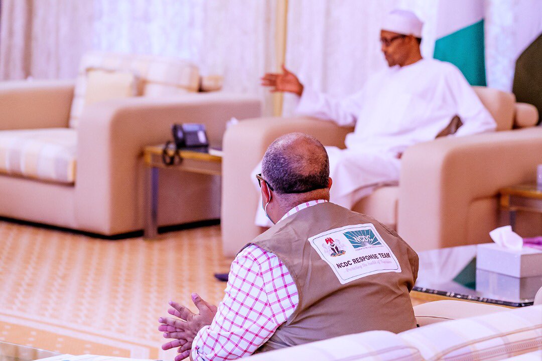 Breaking: President Buhari currently receiving briefing from PTF