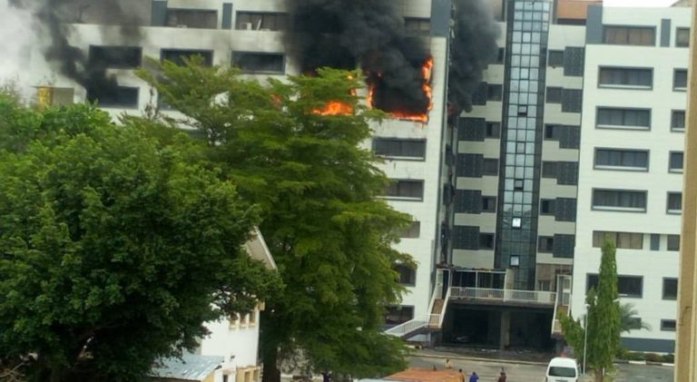 Just In: Nigeria’s Treasury House, AGF Office On Fire