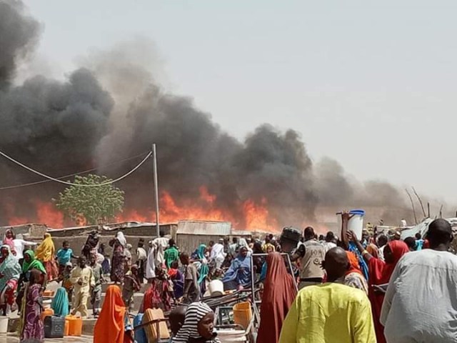 IDPs Camp: 14 burnt to death, as fire destroyed 1,250 shelters in Borno