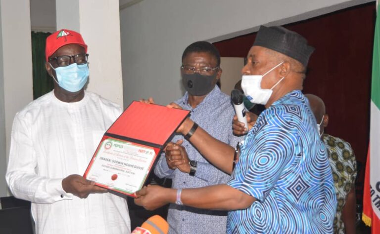 Updated: Governor Obaseki, Shaibu receive PDP certificate of return