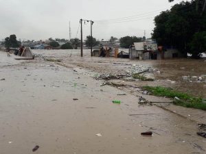 Abuja-Lokoja  road close to the flooded bridge