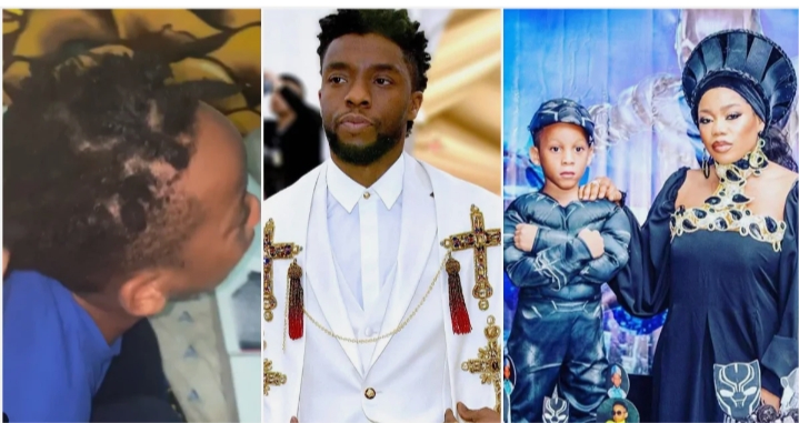 Toyin Lawani’s Son Weeps Bitterly Over Death Of  Chadwick Boseman