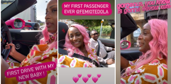 DJ Cuppy Goes On First Ride In New Car With Her Billionaire Father Femi Otedola