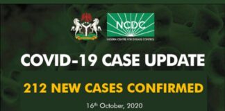 NCDC confirms another 212 new COVID-19 cases in Nigeria