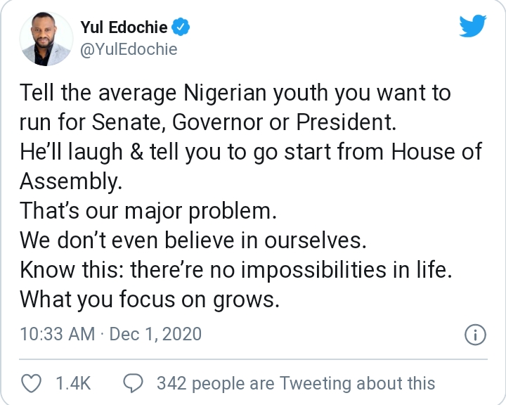 Nollywood Actor Yul Edochie Reveals Problem Of Nigerian Youths