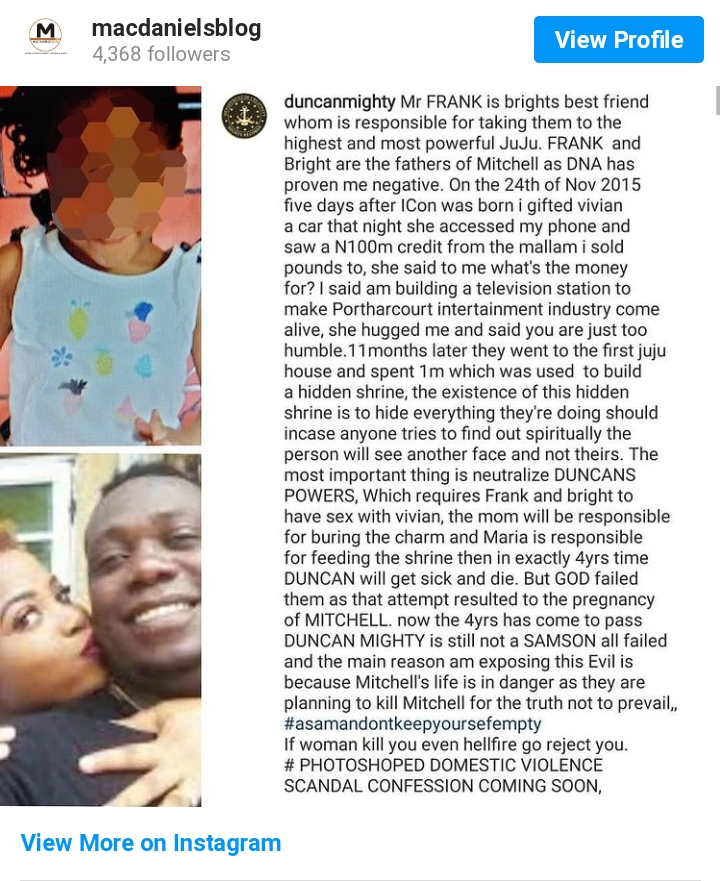 Duncan Mighty Blows Hot Again, Makes Shocking Revelation About Daughters Paternity