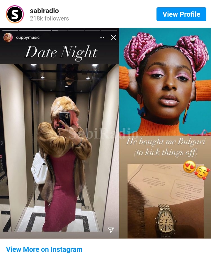 Checkout What Cuppy's Mystery Boyfriend Gifts Her To Kickstart Things