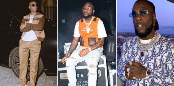Wizkid Looks Away As Davido And Burna Boy Gets Physical In A Nightclub 