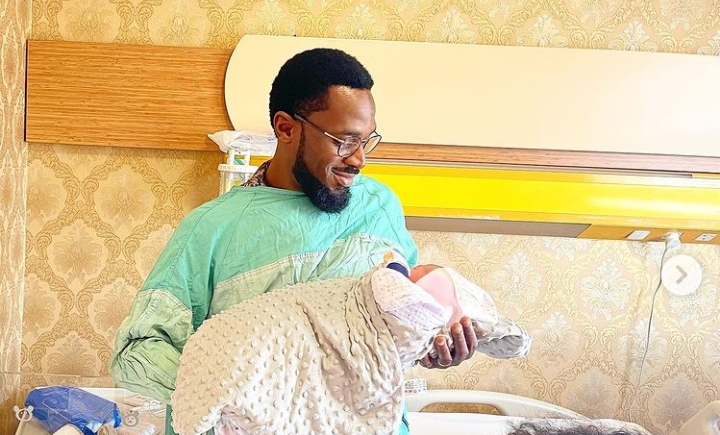 Excitement As D'banj Welcomes Baby Girl With Wife