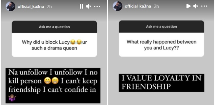 BBNaija's Ka3na Speaks Up On Fallout With Her Friend Lucy