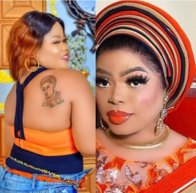 See The Mouth Watering Gifts Bobrisky Promised Fan Who Drew A Tattoo Of Him At Her Back
