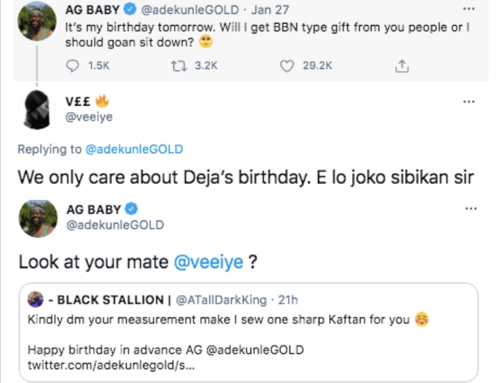 Singer Adekunle Gold Slams BBNaija's Vee After Getting A Birthday Gift From Fan