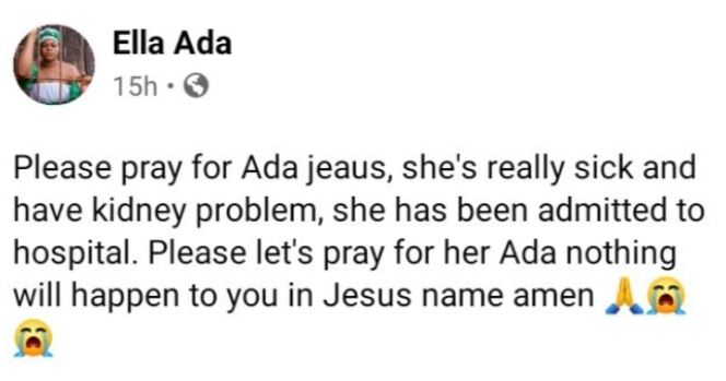 Comedian Ada Jesus Reportedly Diagnosed With Kidney Problem