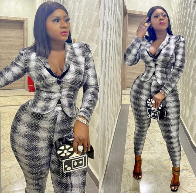 Nigerians Drag Actress Destiny Etiko Over Outfit She Wore To Visit Gov Yahaya Bello