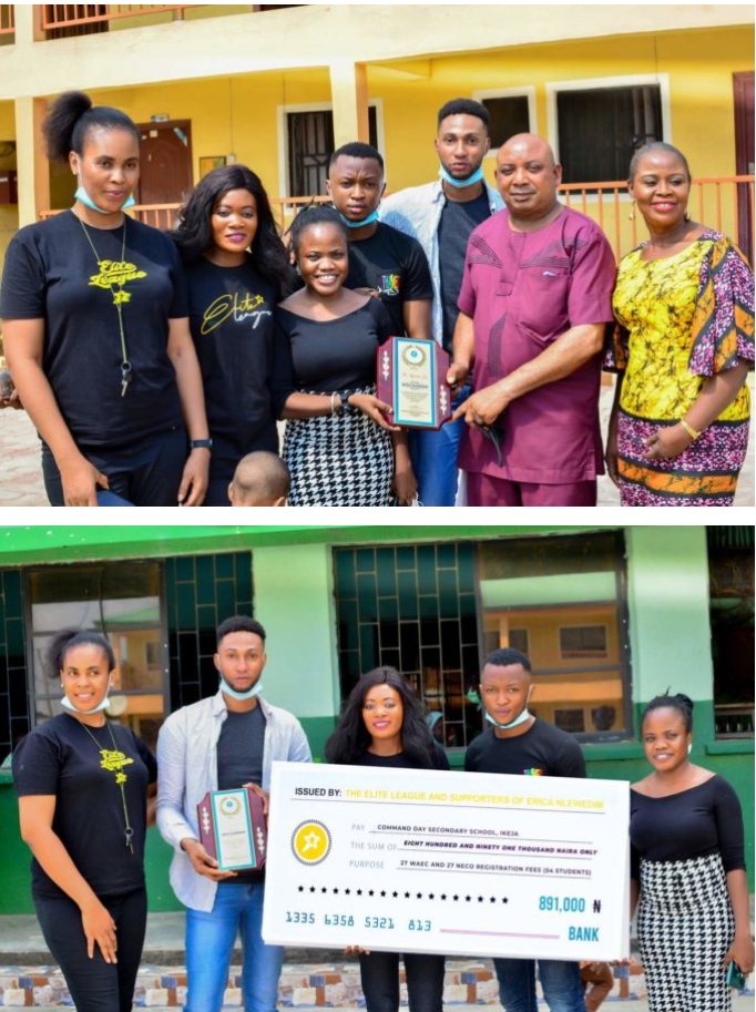 Lagos Elite Gives N891K To Erica's Secondary School To Celebrate Her Birthday