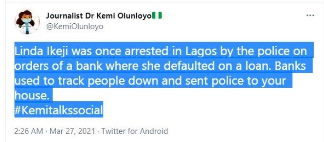 Kemi Olunloyo Lashes Out At Linda Ikeji Says She Was Once Arrested