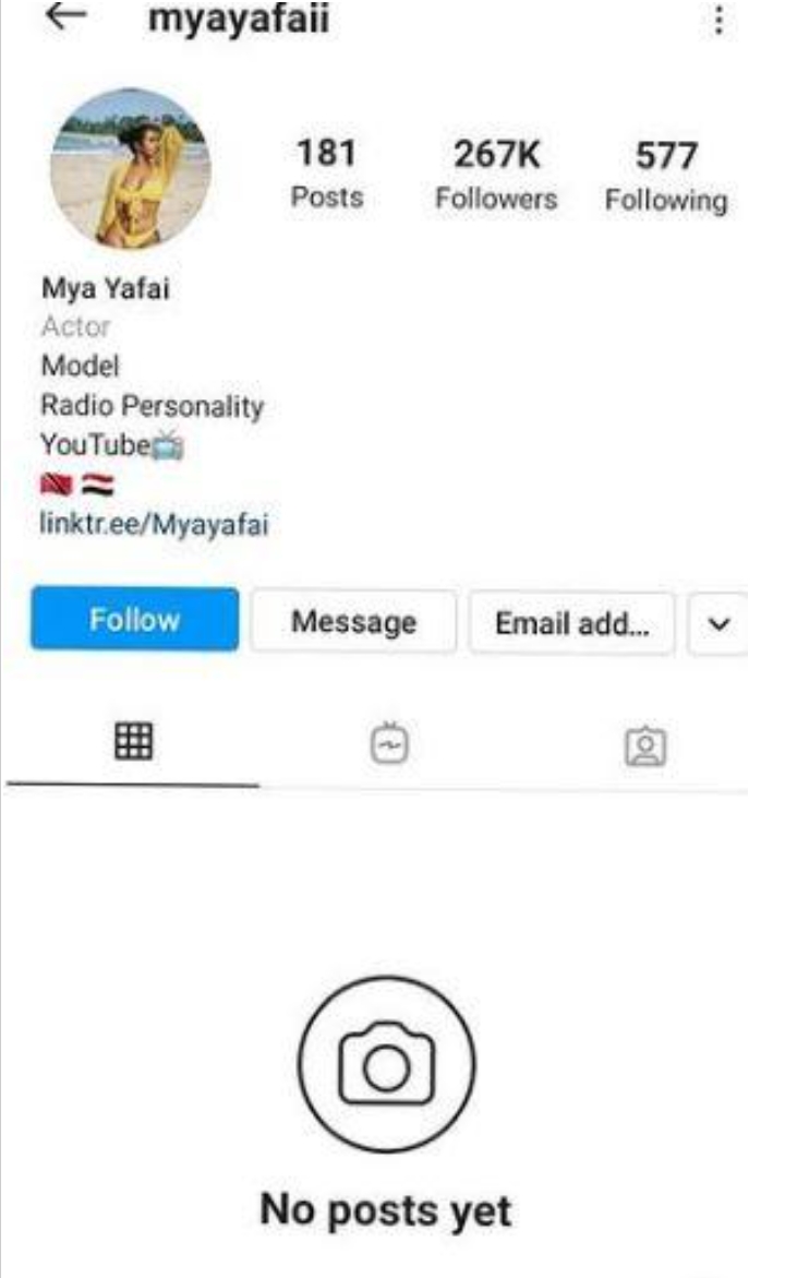 Model Mya Yafai Deactivates Instagram Account