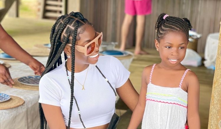 Watch Moment Davido's First Daughter Imade Speaks French Fluently With Her Aunt