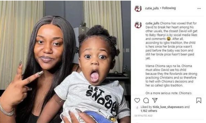 Chioma Rowland Allegedly Vows To Keep Ifeanyi Away From Davido