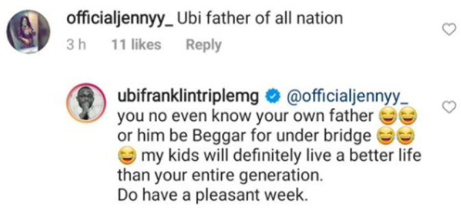 Ubi Franklin Blast Troll Who Referred To Him As 'Father Of All Nations'