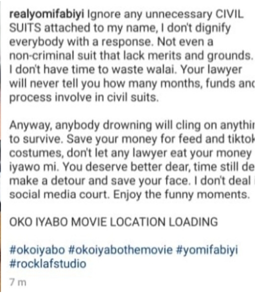 'Save Your Money For TikTok Costumes'- Yomi Fabiyi Replies Iyabo Ojo 