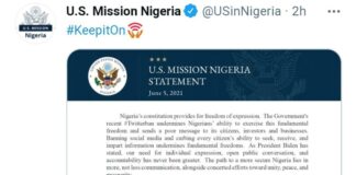 #KeepItOn: Us Slams Nigeria's #TwitterBan, Describes It As 'Poor Message'