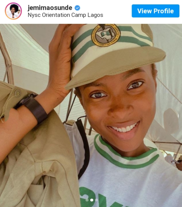 See Photos Of Actress Jemima Osunde As She Goes To NYSC Camp