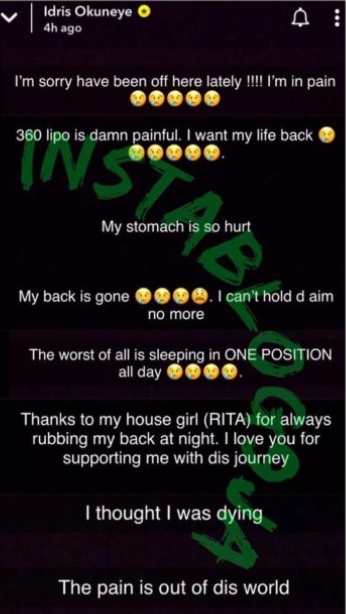 360 Lipo Is Damn Painful- Bobrisky Opens Up After Surgery