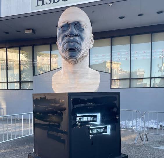 George Floyd's Statue Defaced In Brooklyn Weeks After Trial