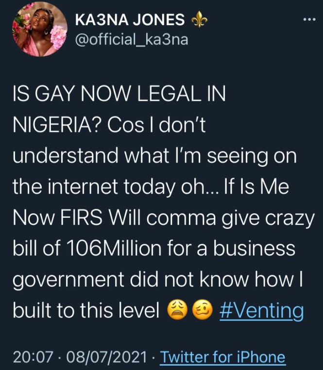 Is Gay Now Legal In Nigeria- BBNaija Ka3na Speaks On Bobrisky's New Photos