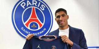 PSG's Hakimi Tests Positive For COVID-19