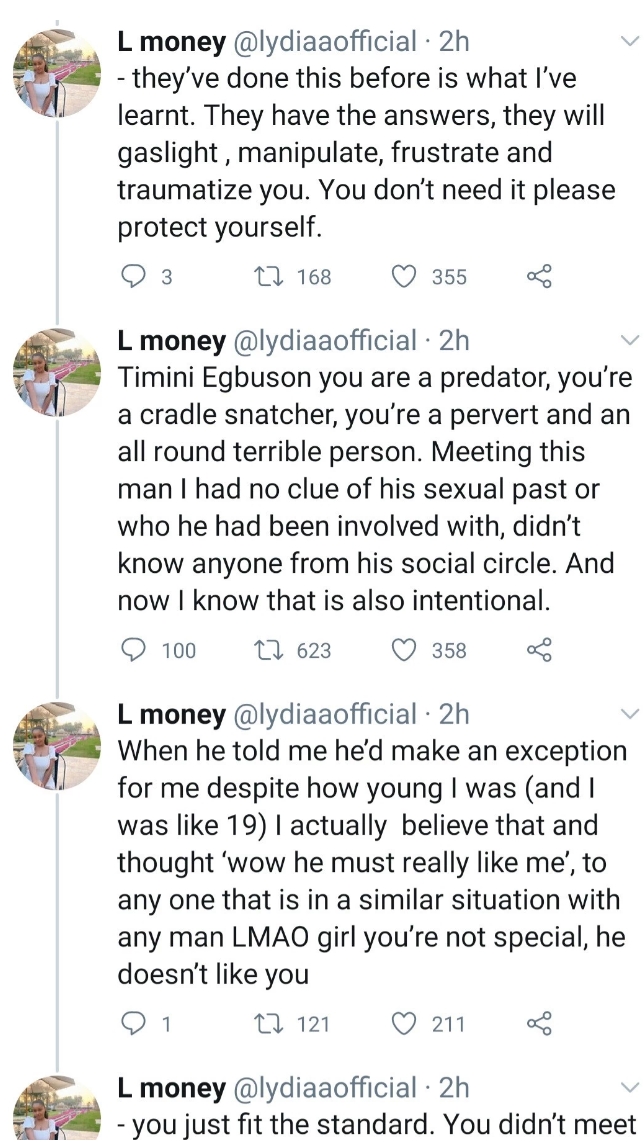 Actor Timini Egbuson's Ex-girlfriend Calls Him Out, Calls Him A Pervert