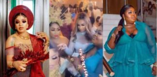 See Video Of Eniola Badmus As She Fights Dirty At Bobrisky's 30th Birthday