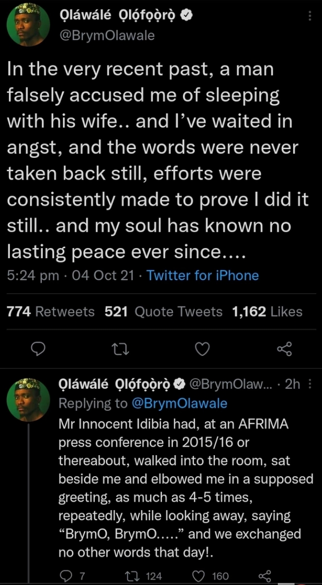 Brymo Drags 2Face Idibia For Accusing Him Of Sleeping With His Wife