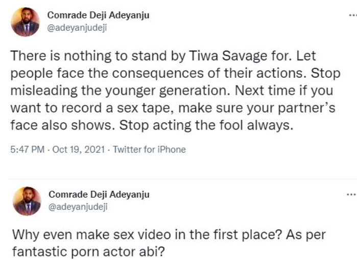 There's Nothing To Stand By Tiwa Savage For- Deji Adeyanju