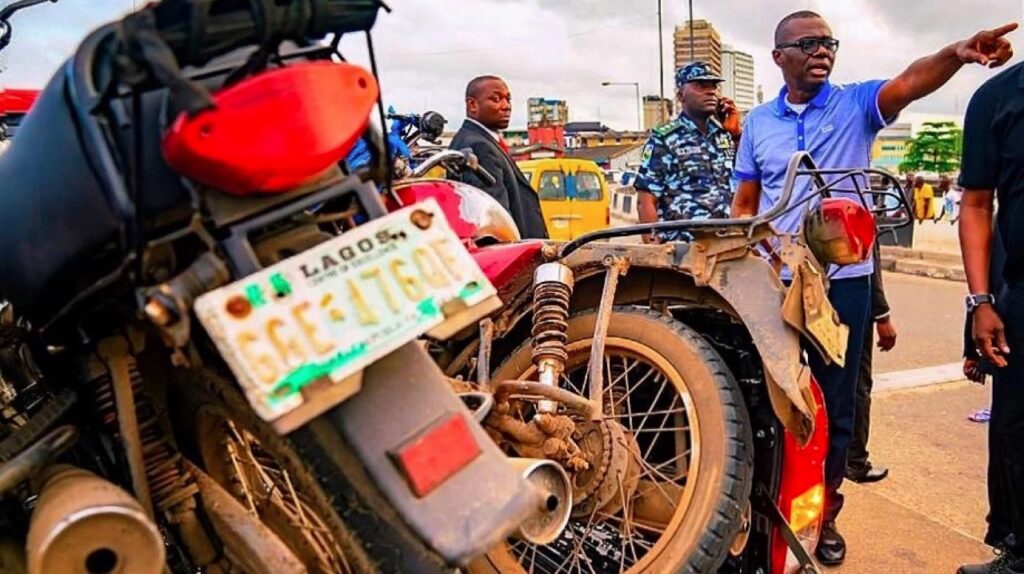 The Lagos State Governor, Babajide Sanwo-Olu, has banned the operations of commercial motorcycles