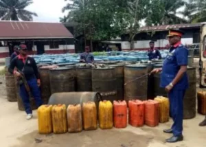 NSCDC, Nigerian Navy Impounds Stolen Petroleum Products