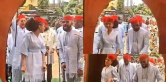Watch Banky W, Adesua Etomi's Grand Entrance During Mercy Chinwo's Traditional Marriage