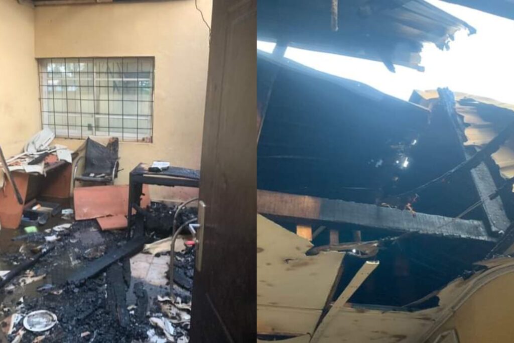 Hoodlums set fire to the INEC office in Ogun