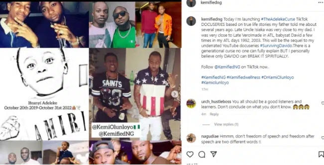 The Deaths In Davido's Life Is A Generational Curse-Kemi Olunloyo