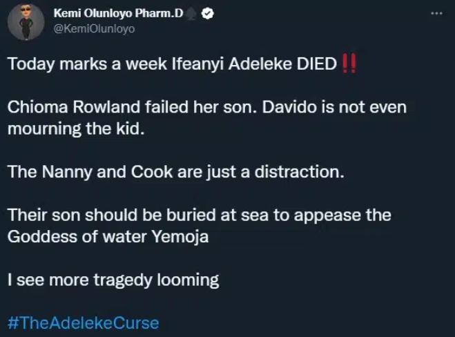 I See More Tragedy Looming For Davido- Kemi Olunloyo Spills