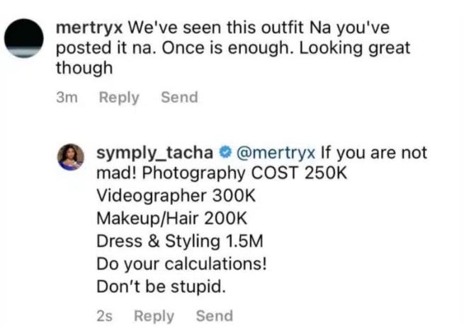 Tacha Slams Troll Who Challenged Her For Repeating Outfit