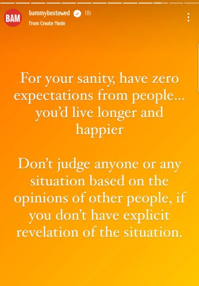 For Your Sanity, Have Zero Expectations From People- Bam Bam