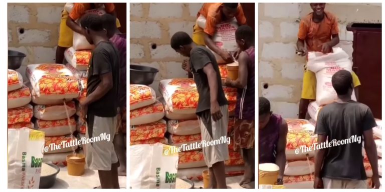 Christmas: Outrage Trails Video Of Traders Reducing Quantity Of Rice Bags (Video)