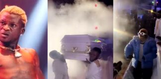 Portable Makes Dramatic Entrance To His Concert As He Arrives Stage In A Coffin