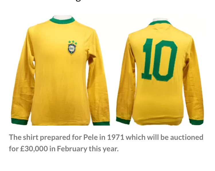 Shropshire restaurant owner auctioning shirt made for Pele's last