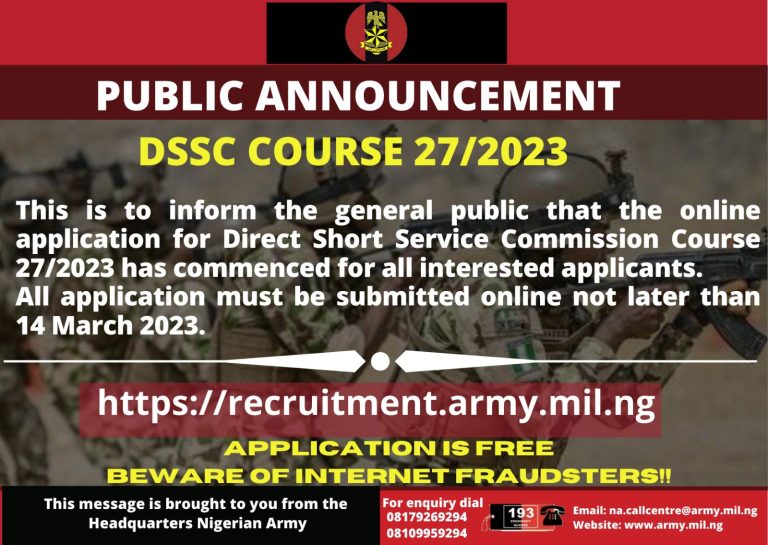 Nigerian Army Begins 2023 recruitment 